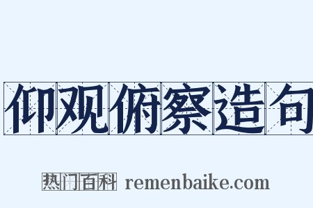 仰观俯察造句是什么意思的图片